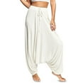 thumbnail image 6 of UJNDER Women's Plus Size Solid Color Casual Loose Yoga Pants Trousers Harem Pant for Comfort White S, 6 of 8