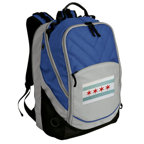 Broad Bay Cotton Deluxe Chicago Flag Laptop Backpack Chicago Backpack