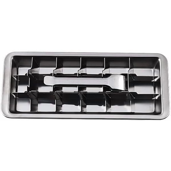 Stainless Steel Ice Cube Trays for Freezer, Metal Ice Tray with Lever, Vintage Inspired Icecube Tray, Retro Metalice Handle Made Icecubetray, Heavy Duty Metallic Icetray for Kitchen and Bar