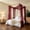 Wine Red, variant on 2 Panels Lace Canopy Bed Scarf for Full/Queen Metal Bed Frame,Wood Frame Bed, Luxury Sheer Bed Canopy Scarf Drapes, Four Post Bed Canopy Drapes, Canopy Bed Curtains