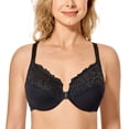 thumbnail image 2 of Sostén DELIMIRA 36D con Cierre Frontal, Encaje y Espalda Deportiva Negro, 2 of 7