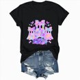 thumbnail image 4 of TOWED22 Halloween Shirts Women Cute Ghost Graphic T-Shirts Funny Spooky Ghost Print Tee Fall Halloween Holiday Casual Tops(Black,XL), 4 of 8