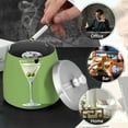 thumbnail image 4 of Yayeee Ashtray with Lid for Cigarette Smokeless Stainless Steel Home Ash Holder, Green Martini Glass, 4 of 7