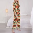 thumbnail image 3 of Haiem Colorful Hawaii Palms Pattern Women’s Long-sleeve Sleepwear,Sleepwear Set,2-piece Loungewear Set,Soft PJs Comfy Nightwear with Pockets-X-Large, 3 of 7