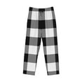 thumbnail image 4 of Disketp White And Black Plaid Pattern Men'S Pajama Pants - Ultra Soft Fleece Sleep And Lounge Pants (Size: S-Xxl), 4 of 9