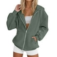 thumbnail image 2 of Women Blouses Petite Small Top Extra Long Sweat Shirts Women Hoodie Womens Large Hoodies for Pullover Blank Cardigan Sweater with Zipper Oversized Hoodie Sweatshirts for Color Hoodies Green S, 2 of 5