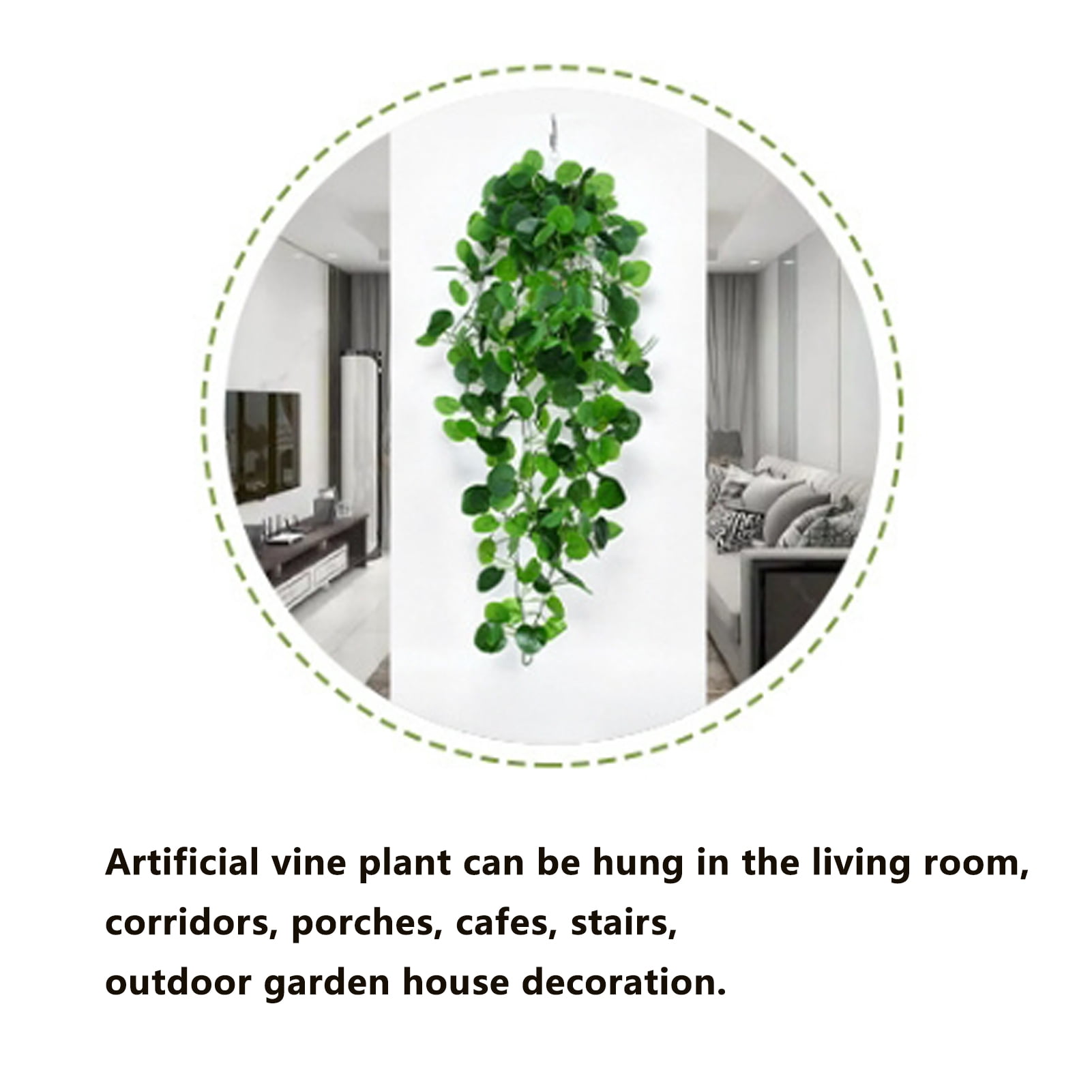 4Pcs Artificial Hanging Plants, 3.28ft Fake Ivy Vine for Wall House Room Indoor Outdoor Decoration (No Baskets)