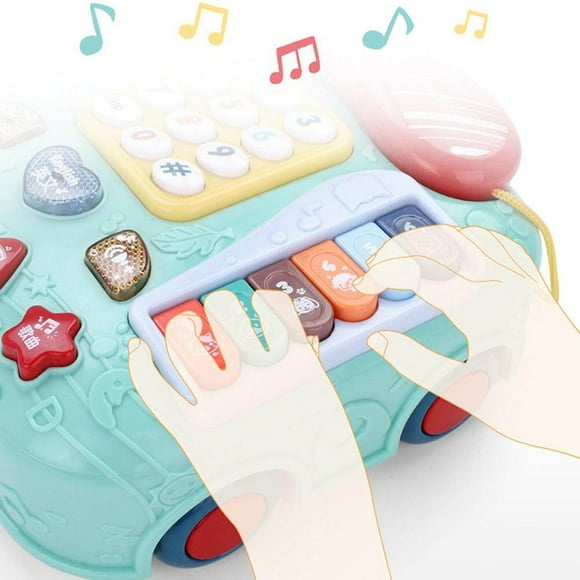 5 In 1 Baby Phone Toy for Baby Kids Pull Along Toy Car Music Toy Phone for Chirstmas New Year