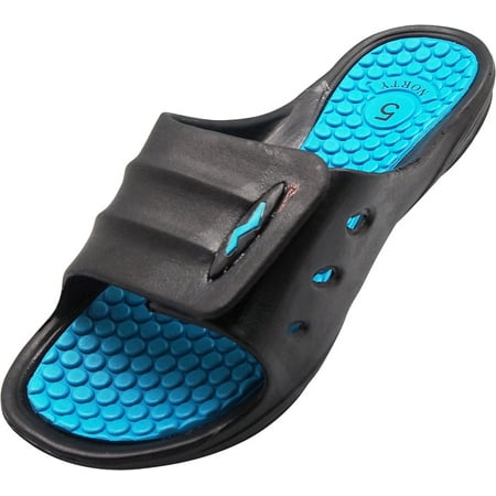 

NORTY Womens Shower Slides Adult Female Beach Flat Sandals Teal