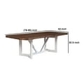 thumbnail image 5 of Dan 96 Inch Large Dining Table, Removable Leaf, Pine Wood, Brown, White, 5 of 5