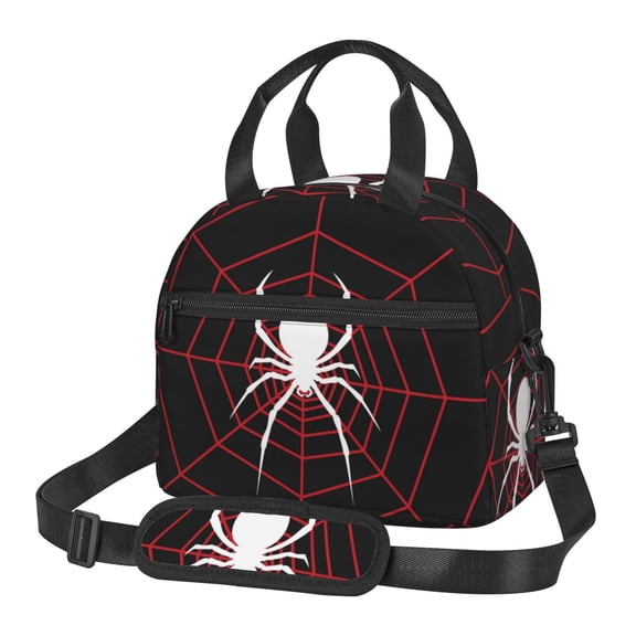 Naloa Spider On The Web Print Lunch Bag for Women & Men Insulated Lunch Box or Cooler Lunch Tote Bags for Work, Travel, Outdoor