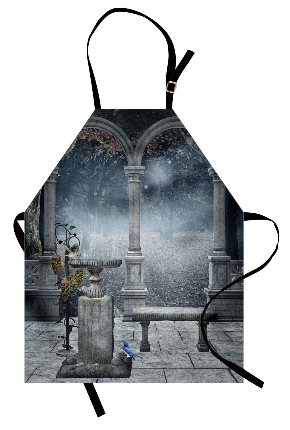 Gothic Apron Fictional Middle Age Mythical Stone Bench Balcony Building