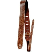 Perri's Italian Garment Leather Guitar Strap with Premium Suede Backing Vintage Brown 2" Width