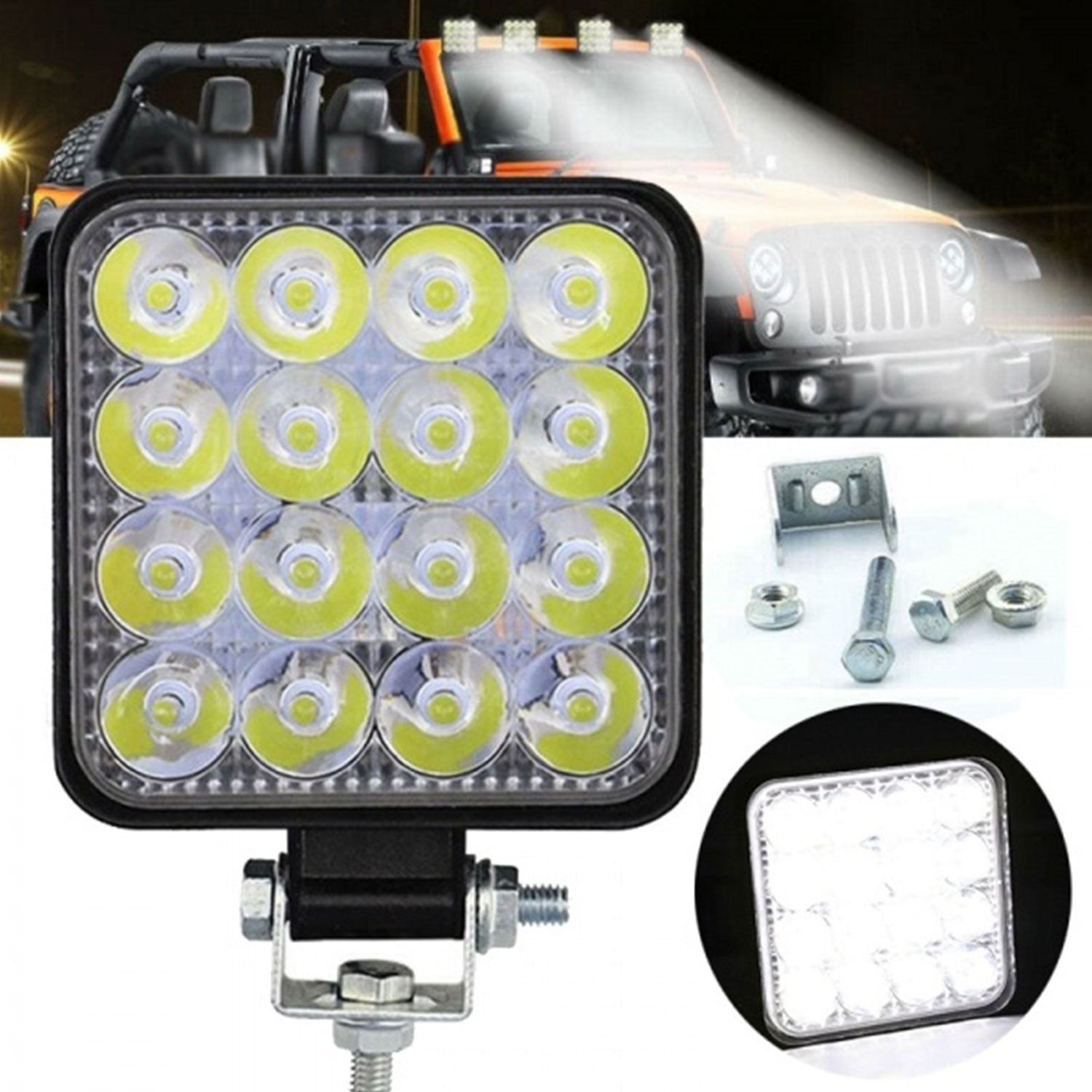 48W Car LED Spot Lights,Working 16 LED 