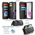 thumbnail image 2 of Compatible with Samsung Galaxy A56 5G Wallet Case, 10 Card Slots & 1 Zipper Coin Pocket & 1 Cash Slot & 1 Cash Pocket & Lanyard & Crossbody Strap & Kickstand & RFID Blocking Phone Case, Black, 2 of 10
