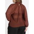 thumbnail image 2 of ELOQUII Women's Plus Size Draped Sleeve Chiffon Top, 2 of 3