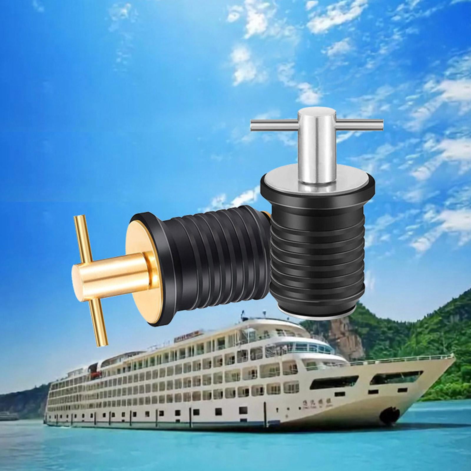 Yihuala 2 Pieces T-Handle Drain Plug Rubber Scupper Plugs Twist-Turn Marine Drain Plug Kayak Accessories