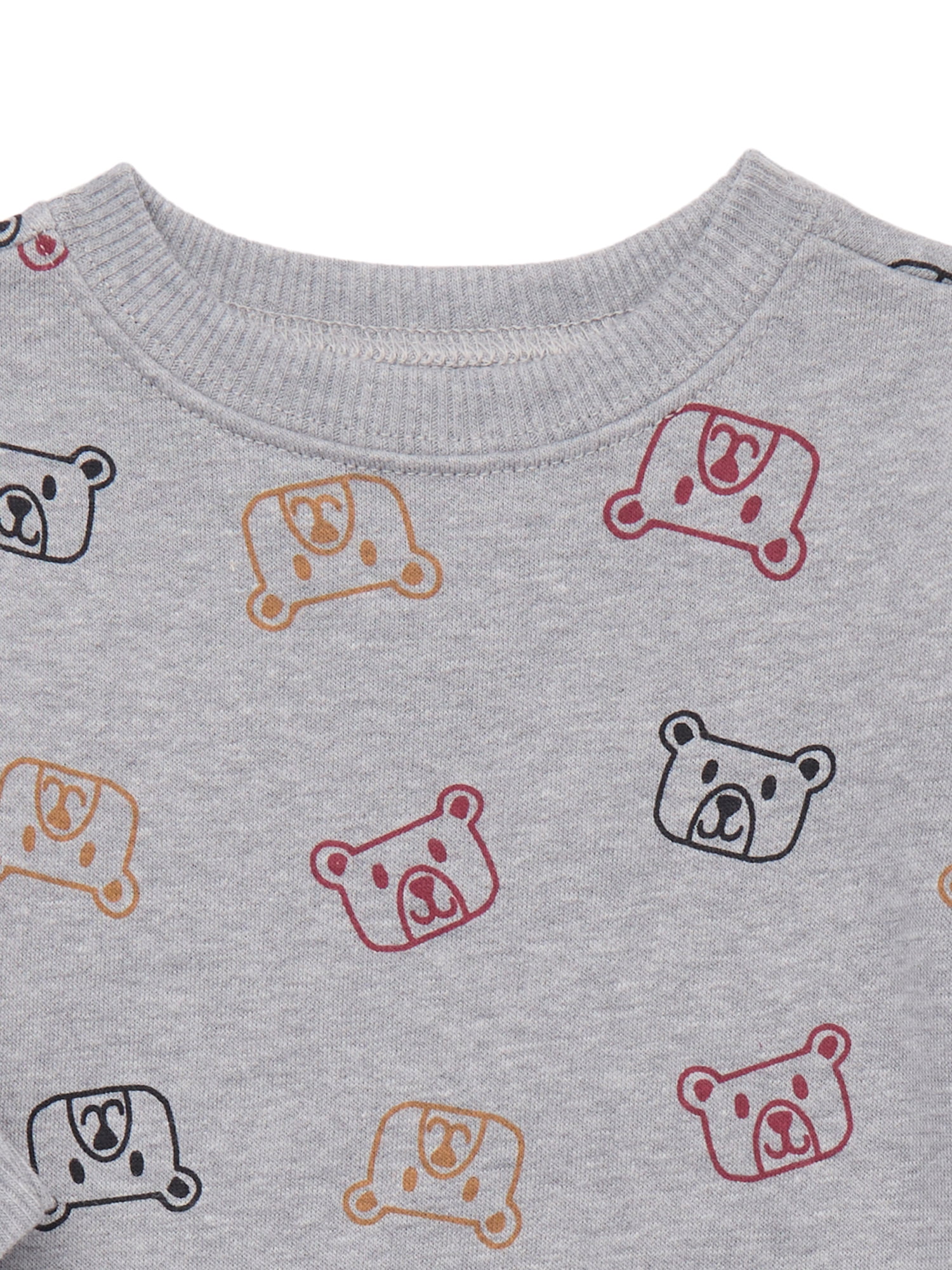 Garanimals Baby Boys Printed Fleece Sweatshirt with Long Sleeves, Sizes 6-24 Months