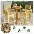 thumbnail image 3 of Yardi Yarda Patio Teak Wood Bar Stool, Bar Stool with Rattan Backrest and Seat for Outdoor as Yard, Natural, 3 of 11