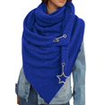 thumbnail image 2 of Ladies' Retro Solid Color Star Decorative Scarf Neckerchief winter gloves Blue, 2 of 5