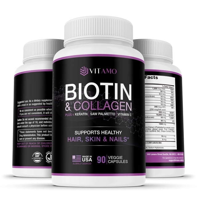 Vitaminas para el crecimiento del cabello Vitamo para mujeres con biotina y colágeno