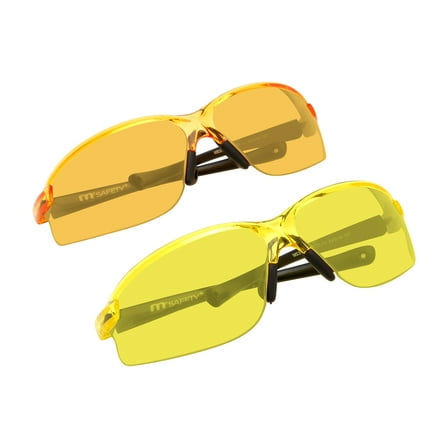 M  Safety, Protective Glasses, Unisex, Plastic, MS380569BCOLPK 2-Packs Lens Yellow/ Orange, 2 Units