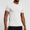 thumbnail image 2 of Men's Quick Dry T-Shirt Nylon Spandex Blend | Athletic Short Sleeve Tee Crewneck | Breathable Moisture Wicking UPF | Running Gym Workout Training | Comfort Fit | Zenithor,White L, 2 of 9