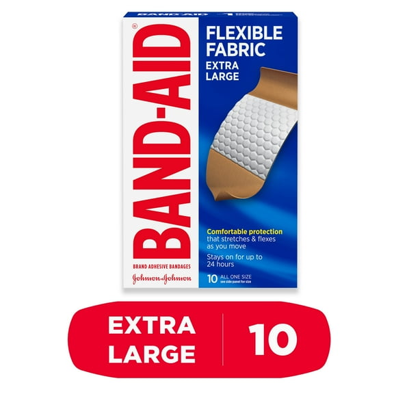 Band-Aid Brand Flexible Fabric Adhesive Bandages, Extra Large, 10 Count