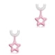 thumbnail image 4 of Cepillo de para bebé Cateissary ergonómico de doble cara de silicona de 360 grados rosado S 2piezas, 4 of 6