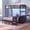 Black, variant on Toogaho Black Bunk Bed Twin over Full Size with LED Lights & Storages & Charging Station, L-Shaped Metal Loft Bed Frame with Desk for Bedroom