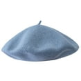 thumbnail image 2 of Happy Date Wool Beret Hat, Beret Hat French Beret Cap Winter Fashion Solid Color Hat for Women Girls Lady, 2 of 6
