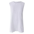 thumbnail image 4 of USSUMA Dresses for Women Party Casual Women's Summer Sleeveless T Shirt Dress Solid Color Petal Round Neck Beach Tank Dresses Short Mini Sundress, 4 of 5