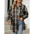 thumbnail image 5 of TEMOFON Long Sleeve Tops for Women Flannel Plaid Blouses Casual Long Sleeves Collared Button Down Shirts for Ladies with Pocket Size L, 5 of 5