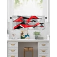 thumbnail image 5 of Valances for Windows Triangle Color Block Rod Pocket Cafe Window Treatments Valance Curtains for Kitchen Bathroom Laundry Basement Windows 42"x18", 5 of 9