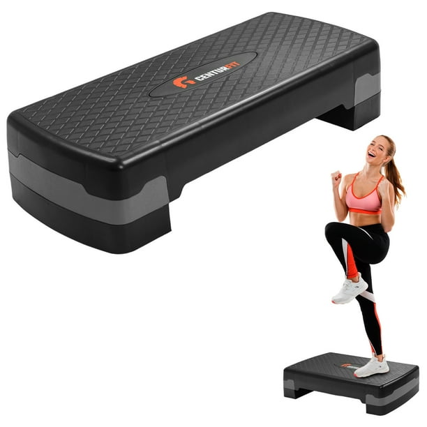 Step Banco Aerobics Fitness Crosfit Centurfit 9.5 A 15 Cm Ajustable Gris