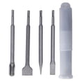 thumbnail image 1 of 4Pcs Drill Chisel Hammer 40Cr 250mm Tile Removal Concrete Grooving Tool Set Kit for SDS PLUS, 1 of 5