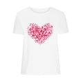 thumbnail image 5 of YLHFASHION T-Shirts de la Saint-Valentin pour Femmes 2025 Col Rond Manches Courtes T-Shirts Mode Imprimé Cœur Tee Tops Liquidation T-shirt Manches Courtes pour Femmes, 5 of 5