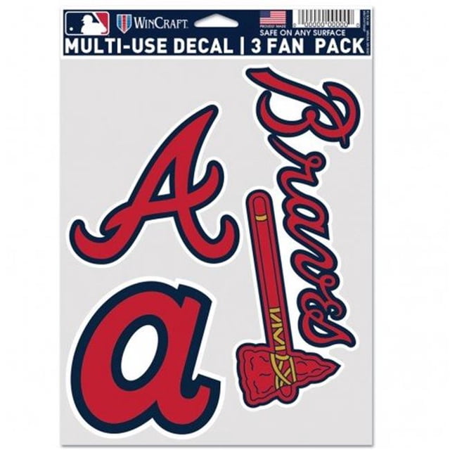 Wincraft 9416606922 MLB Atlanta Braves Decal Multi Use Fan - Pack of 3