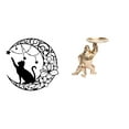 thumbnail image 1 of Escultura De Gato Iluminado Por La Luna, Arte De Pared De Metal Para Sala De Estar, Estantería, Regalo único Para Amantes De Los Gatos Negros, Bandeja De Resina, Adorno Decorativo, 1 of 8