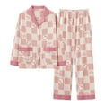 thumbnail image 1 of Gibobby Pijama mujer navidad Pijamas de algodón para mujer, traje de manga larga de algodón que se puede usar fuera de los patios grandes del(Rosa,G), 1 of 2