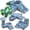 Blue Dinosaurs, variant on LinkRomat 5-in-1 Modular Couch & Climbing Blocks, Multi-Combination Design for Hands-On Skill-Building and Creative Play（Blue Dinosaur）