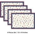 thumbnail image 5 of MIZHONA 4th of July Floral Placemats Set of 4 Star Patriotic Independence Table Place Mats Decorations 12x18 inch, 5 of 5