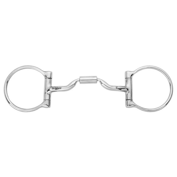 BAR H EQUINE Stainless Steel Medium Port D Ring W/Roller Horse Mouth Bit