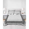 thumbnail image 3 of Quilts Twin XL Size, Gray Geometric Soft Comforter Bedding Set for Bed, Black Greek Key Design Burlap Modern Art Lightweight Quilted Bedspread with Pillow Cover(2 Pieces) for All Season, 68x98 Inch, 3 of 6
