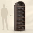thumbnail image 5 of 79.4" Tall Arched Cabinet Set of 2, Modern 7-Tier Bookshelf with RGB Light and Adjustable Shelf for Living Room, Kitchen, Home Office, Brown, 5 of 10