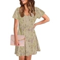 thumbnail image 3 of Fashion Beach Dresses for Womens 2026 Summer Plus Size Print Short-sleeved V-neck Casual Dress, 3 of 7