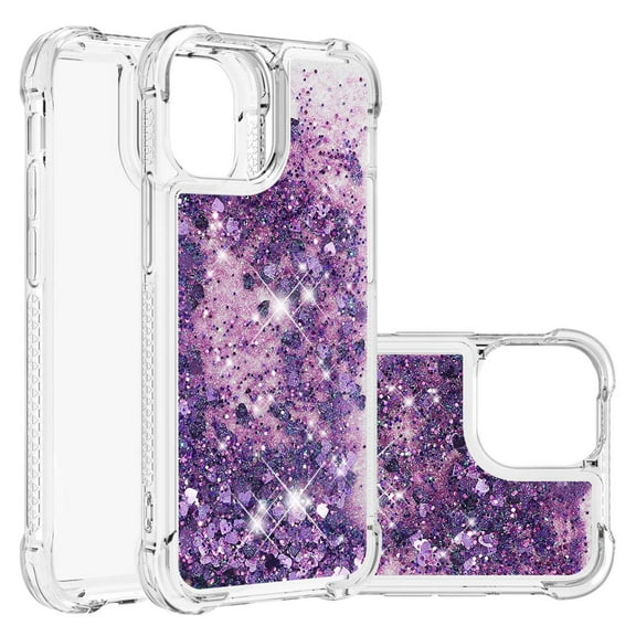 XIHAMA-Glitter Case for iPhone 14 Pro Max Case Girls Bling Quicksand Soft TPU Shiny Sparkle Floating Pretty Glitter Clear Case