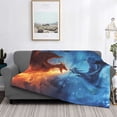 thumbnail image 2 of Naloa Red And Blue Fire Dragon A Flannel Blankets - Thick and Warm Blanket for Winter, Soft Fuzzy Plush King Blanket for All Seasons40"x30", 2 of 6
