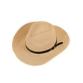 thumbnail image 3 of Spencer Straw Cowboy Hats for Men Women Western Cowgirl Woven Sun Hat Wide Brim Roll Up Fedora Hat for Beach Travel, Khaki, 3 of 10