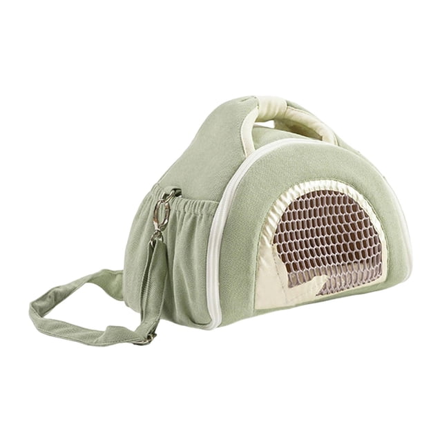 Bolsa de transporte de viajes de hámster con ventana de malla transpirable hábitat al aire libre portátil Verde